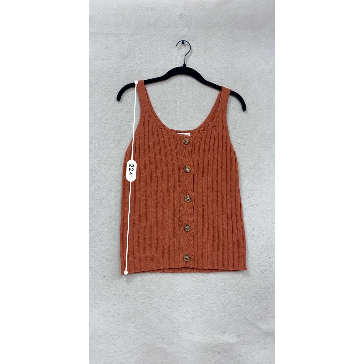 Pink Clover Ribbed Knit Button-Front Tank Top S #543A