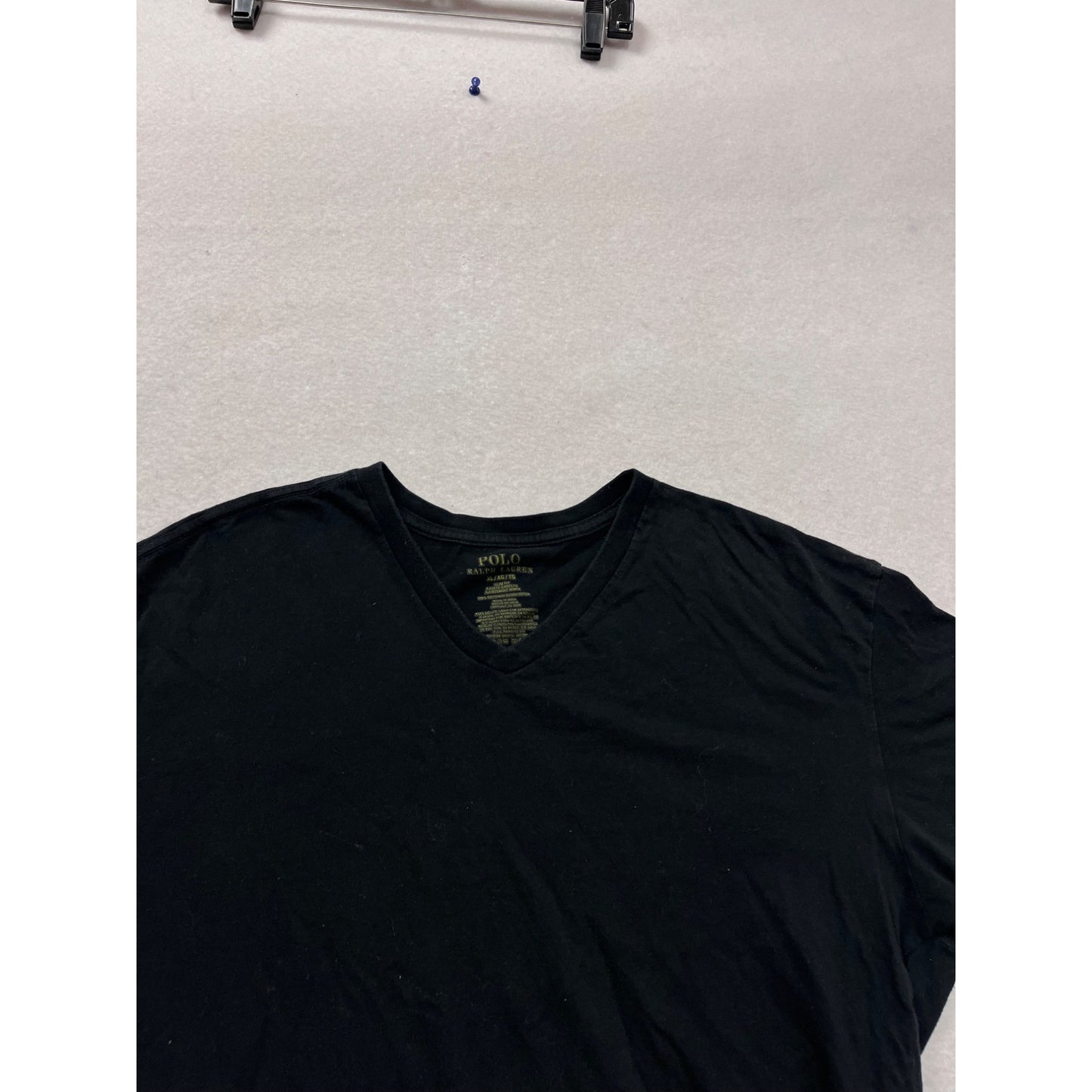 Ralph Lauren Polo Black V-Neck T-Shirt XL #559A