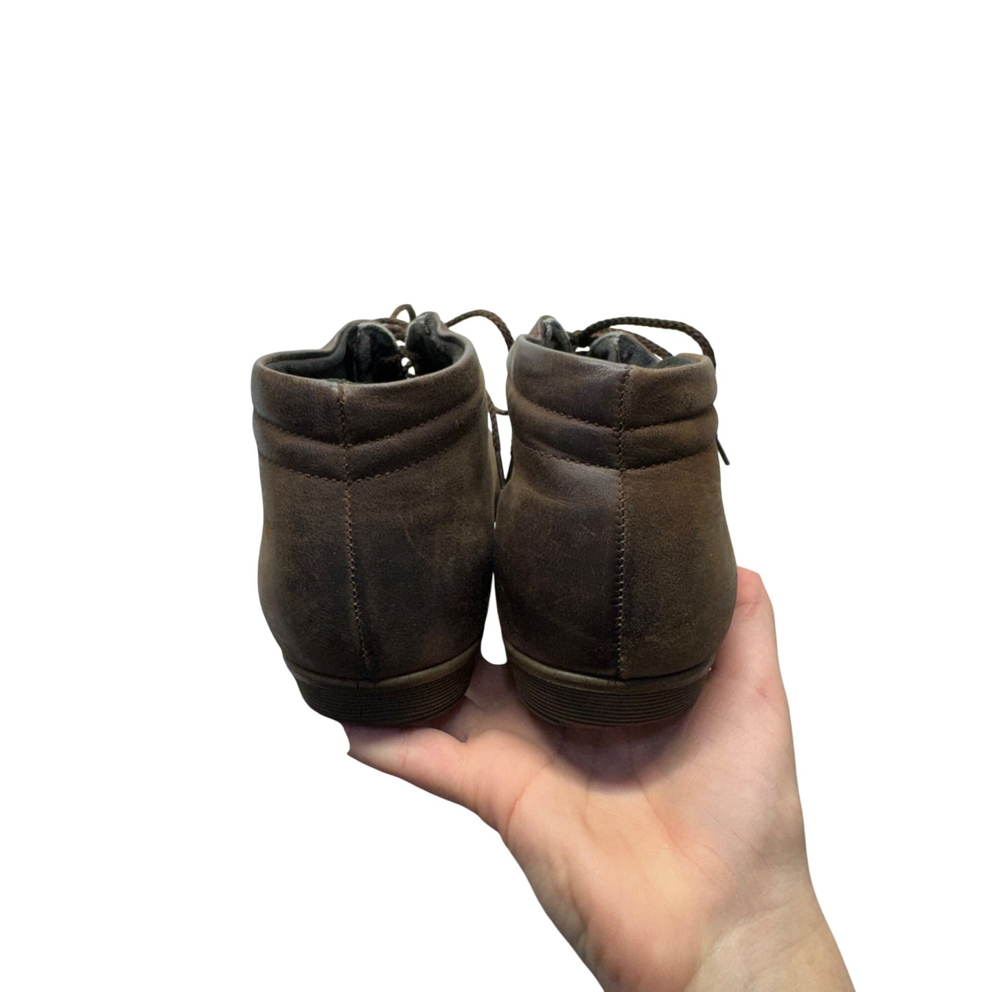 Soft Spots Brown Leather Lace-Up Ankle Shoes Non-Slip Soles Size 5 #9452