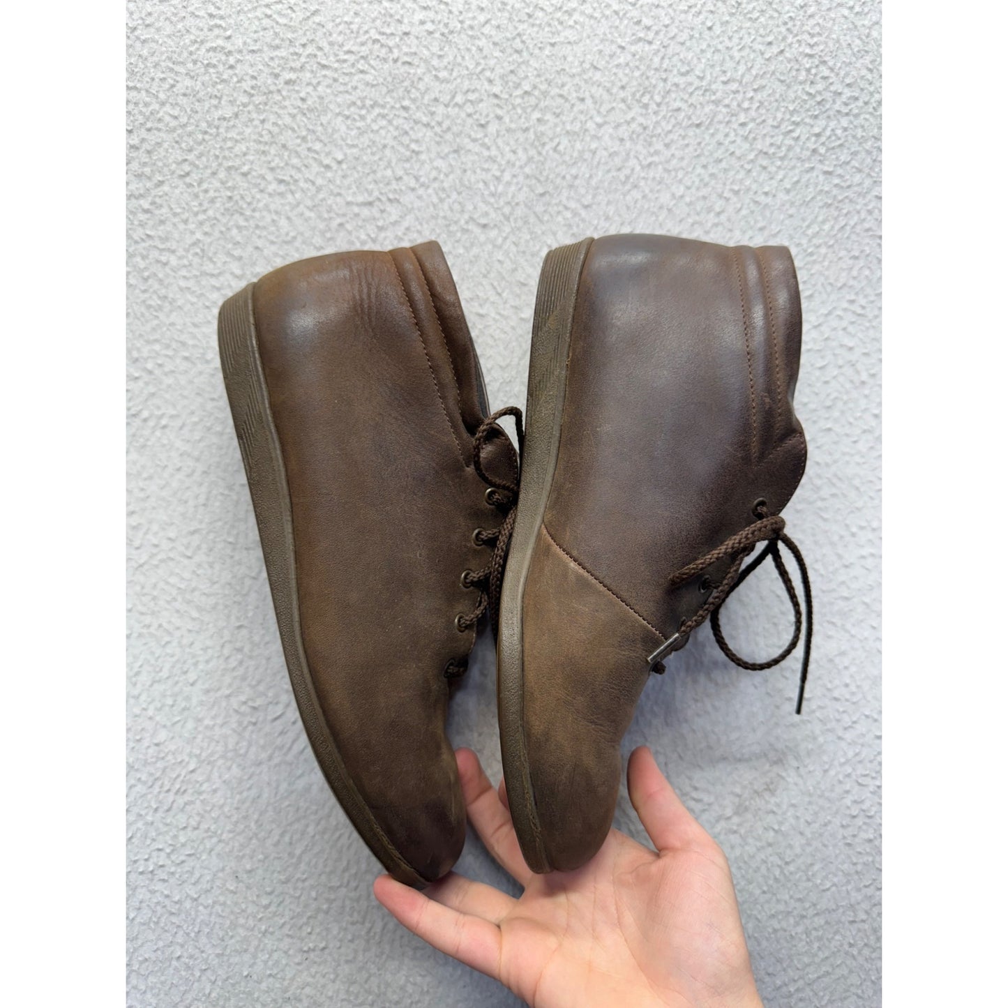 Soft Spots Brown Leather Lace-Up Ankle Shoes Non-Slip Soles Size 5 #9452