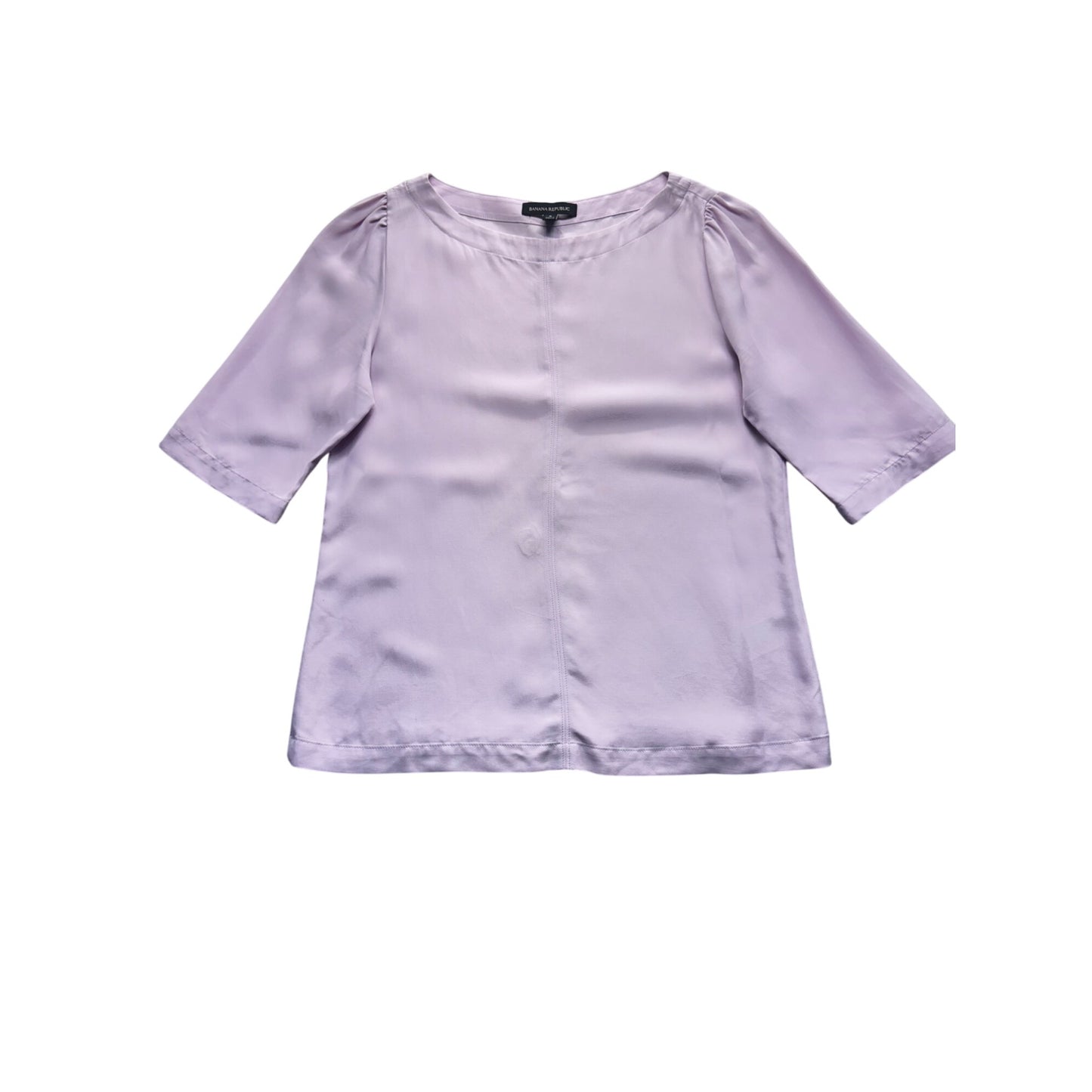 Banana Republic Lavender Blouse S Viscose & Lyocell 3/4 Sleeve Round Neck #9943