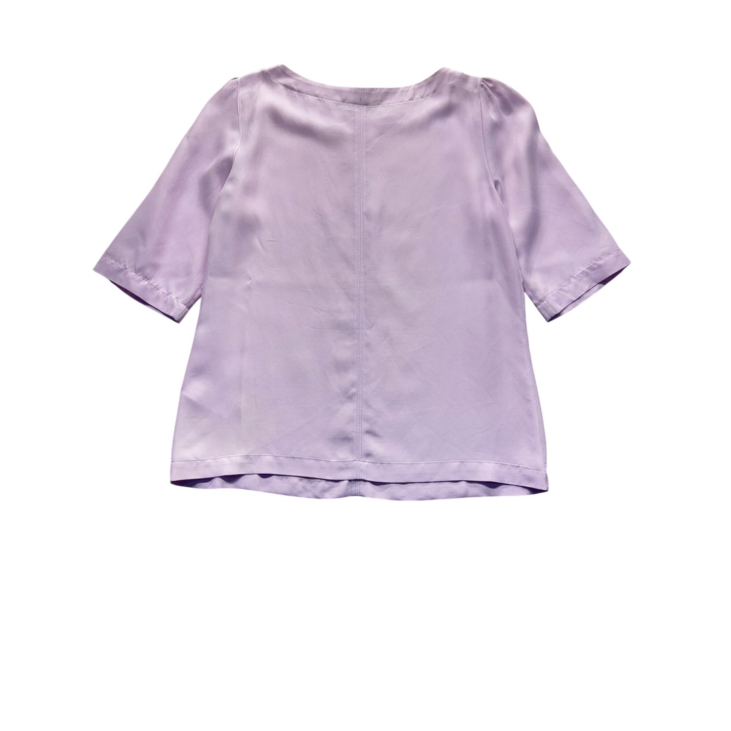 Banana Republic Lavender Blouse S Viscose & Lyocell 3/4 Sleeve Round Neck #9943