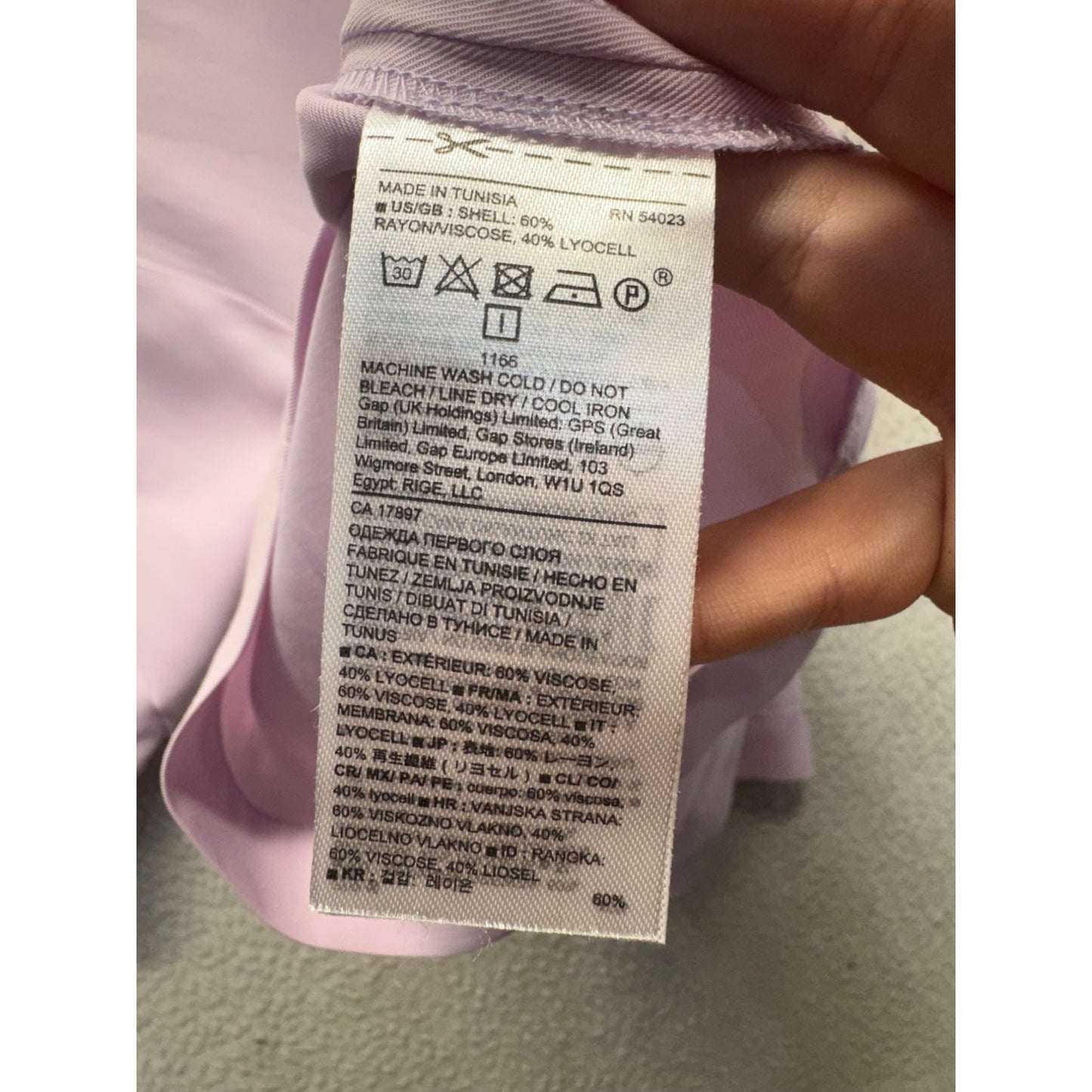 Banana Republic Lavender Blouse S Viscose & Lyocell 3/4 Sleeve Round Neck #9943