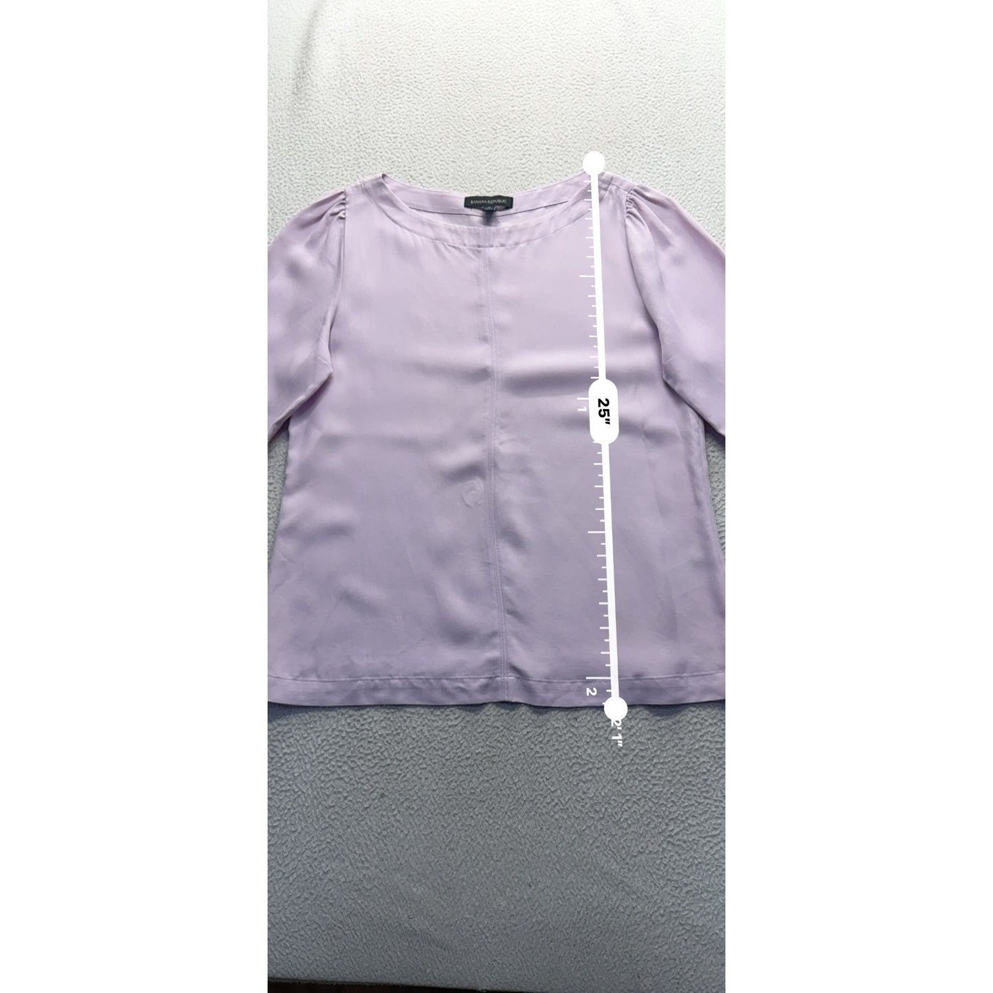 Banana Republic Lavender Blouse S Viscose & Lyocell 3/4 Sleeve Round Neck #9943