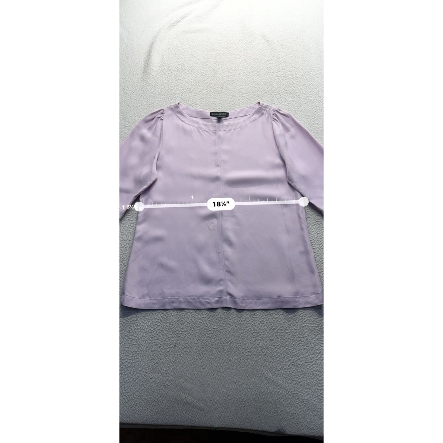 Banana Republic Lavender Blouse S Viscose & Lyocell 3/4 Sleeve Round Neck #9943