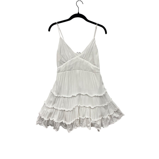 Saints + Secrets Tiered White Mini Dress Womens Large #8098