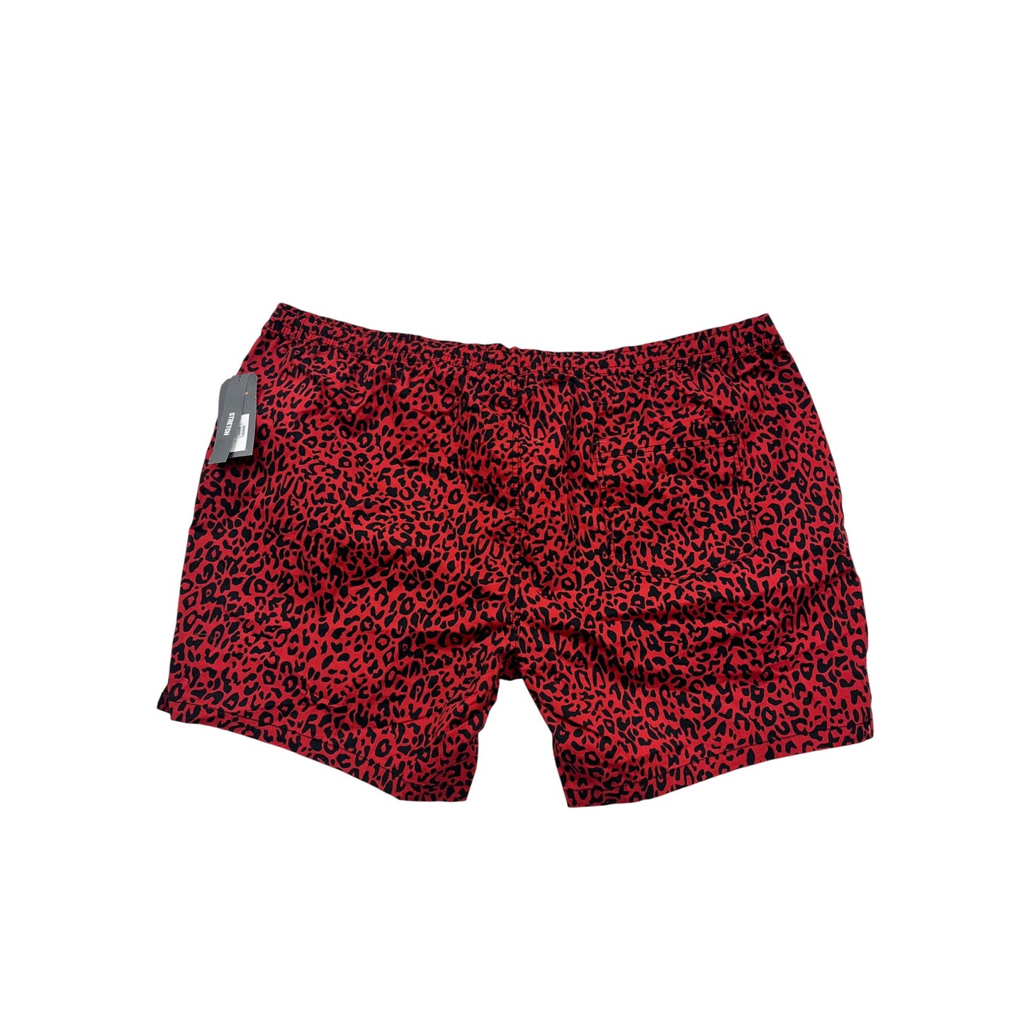 Johnny Bigg Red & Black Leopard Print Swim Shorts Size 48 #452A