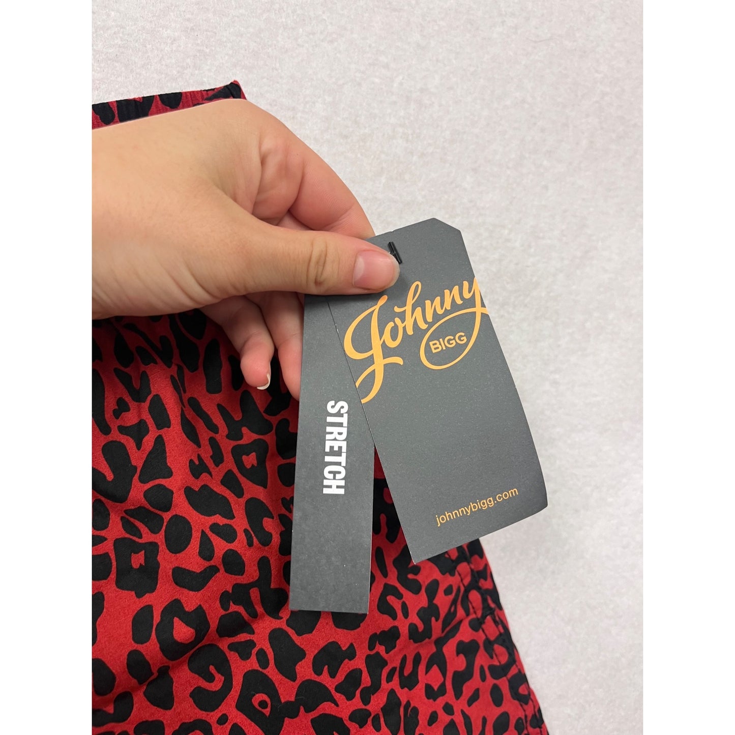 Johnny Bigg Red & Black Leopard Print Swim Shorts Size 48 #452A