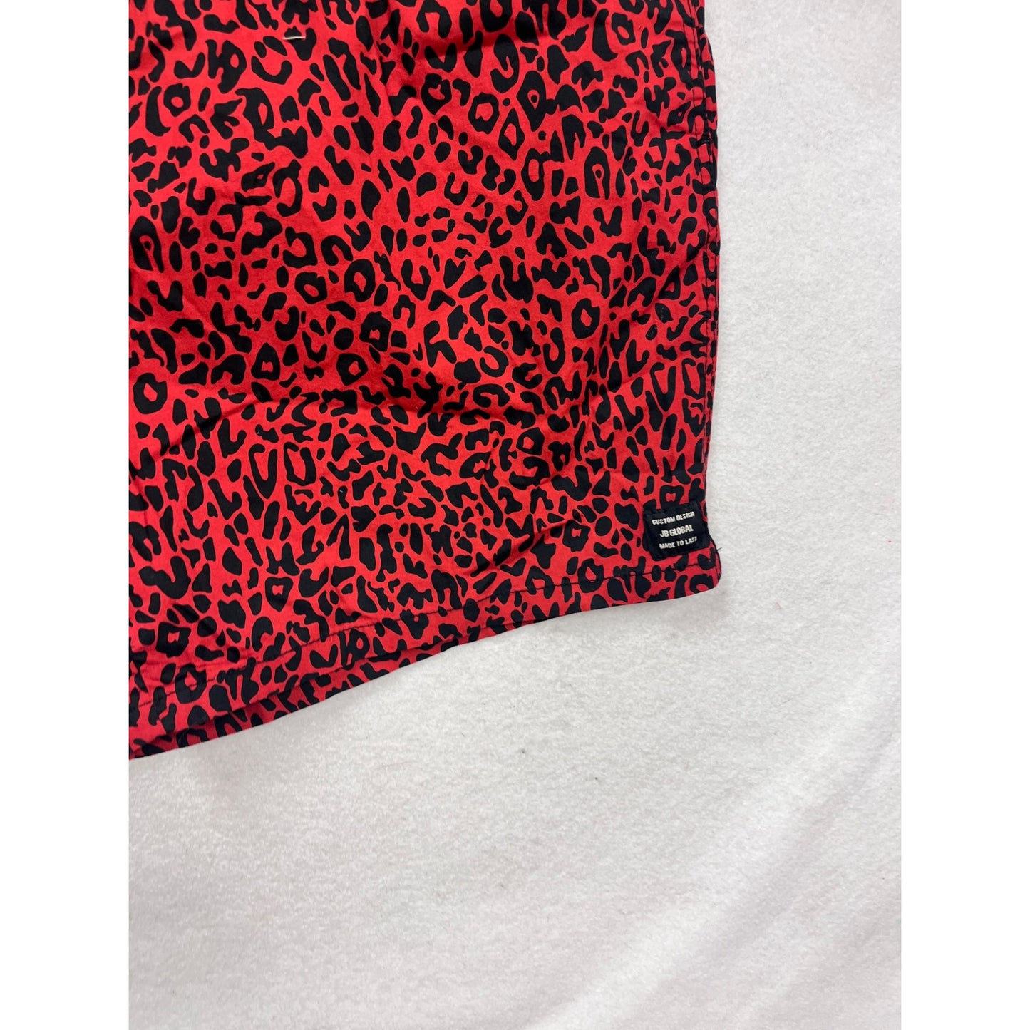Johnny Bigg Red & Black Leopard Print Swim Shorts Size 48 #452A