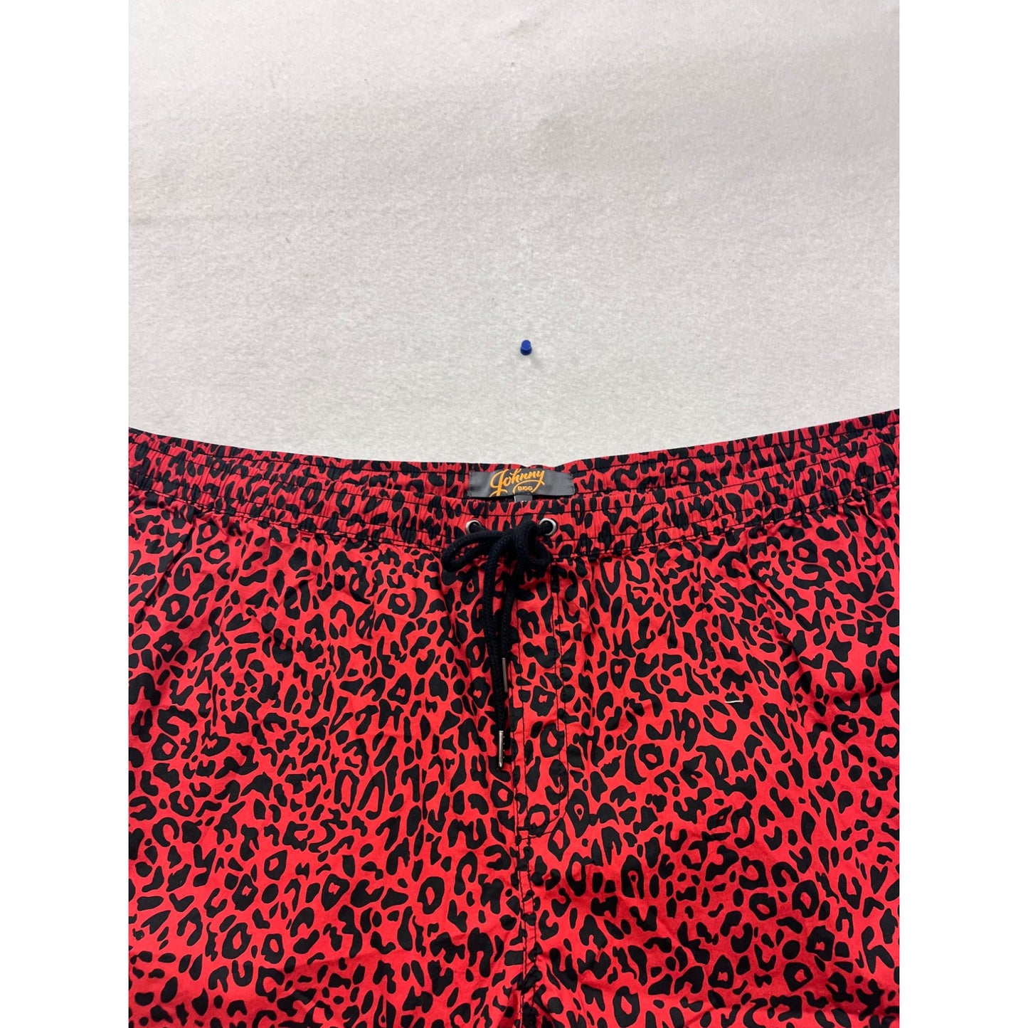 Johnny Bigg Red & Black Leopard Print Swim Shorts Size 48 #452A
