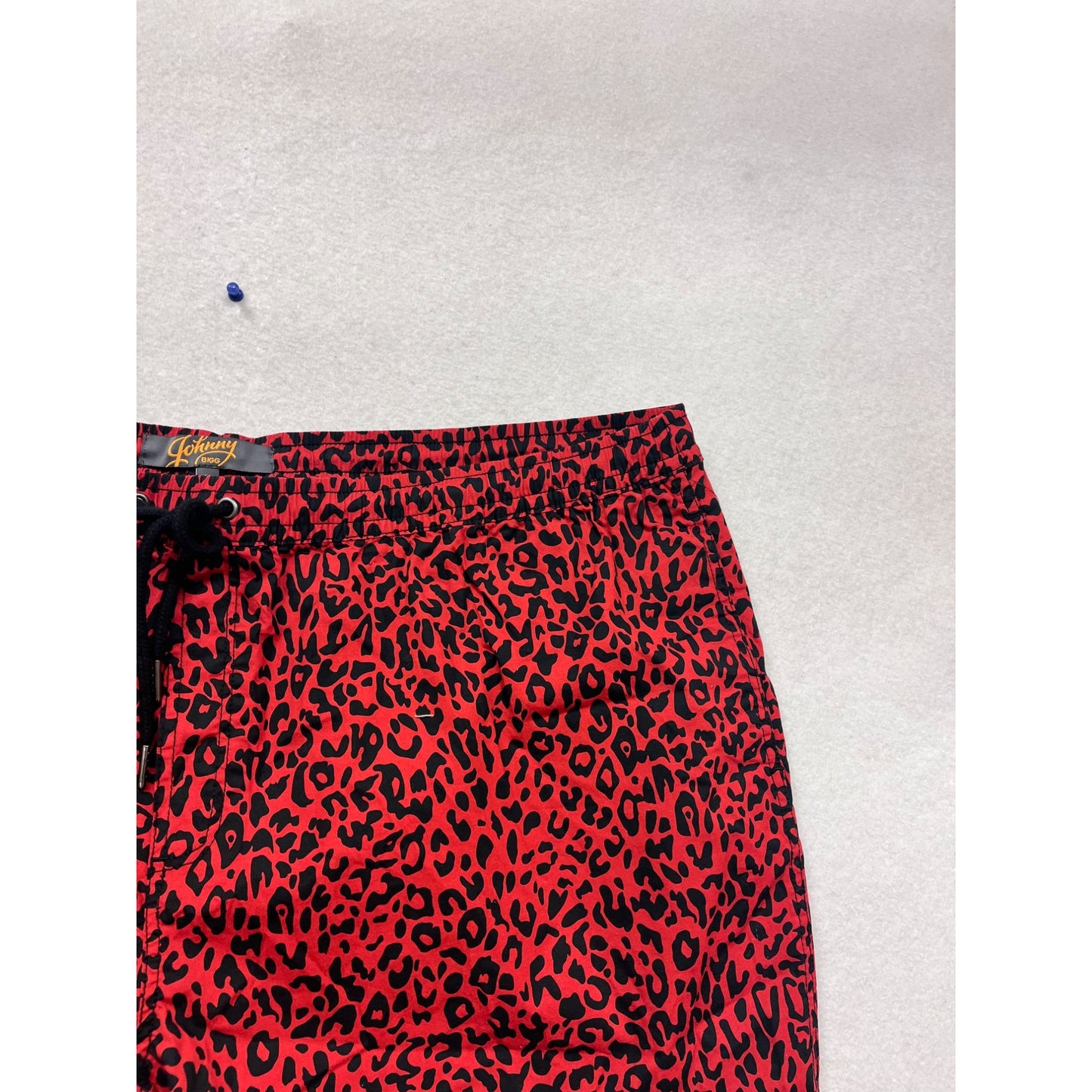 Johnny Bigg Red & Black Leopard Print Swim Shorts Size 48 #452A