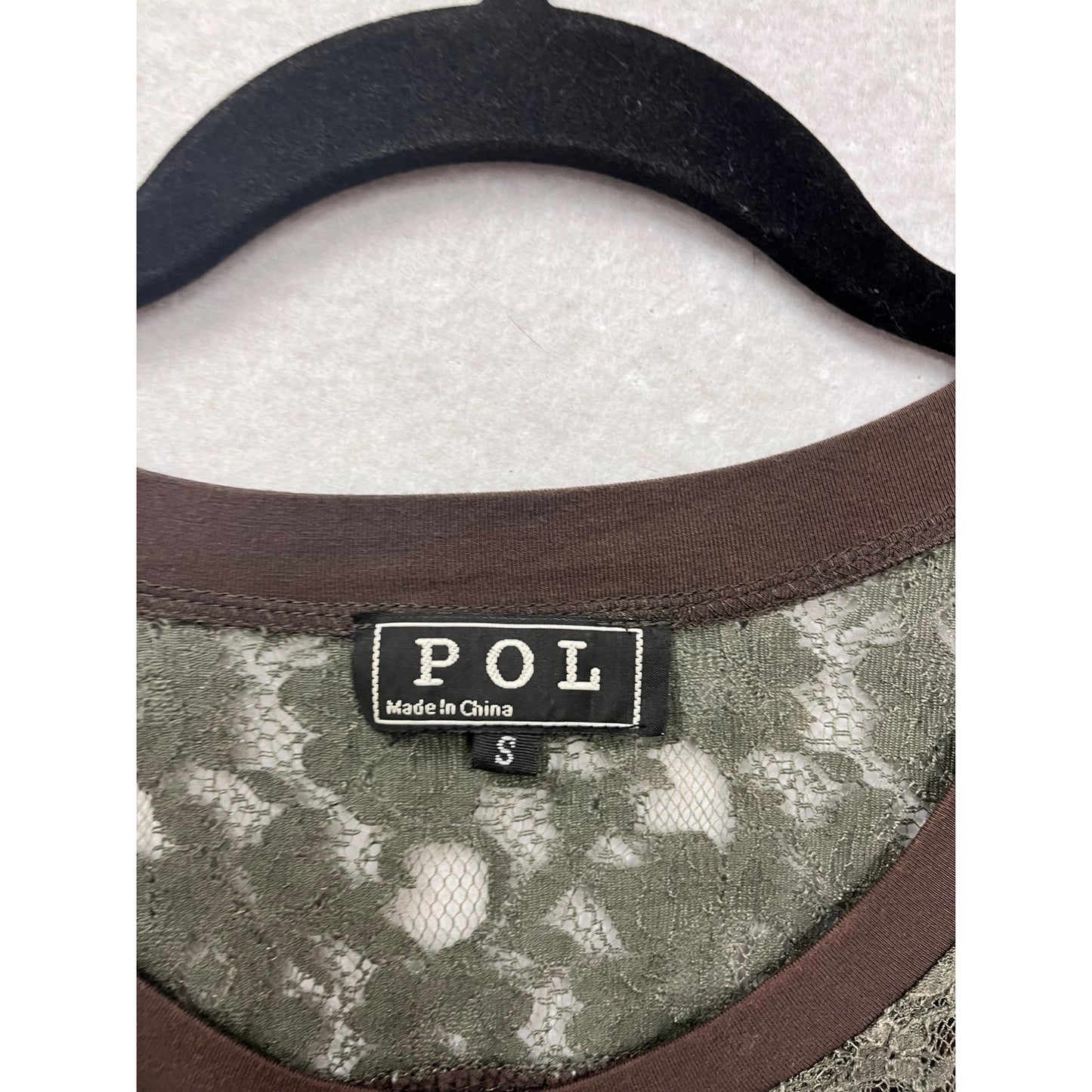 Pol Asymmetrical Sleeveless Tunic Top With Lace Detail S Brown #402A