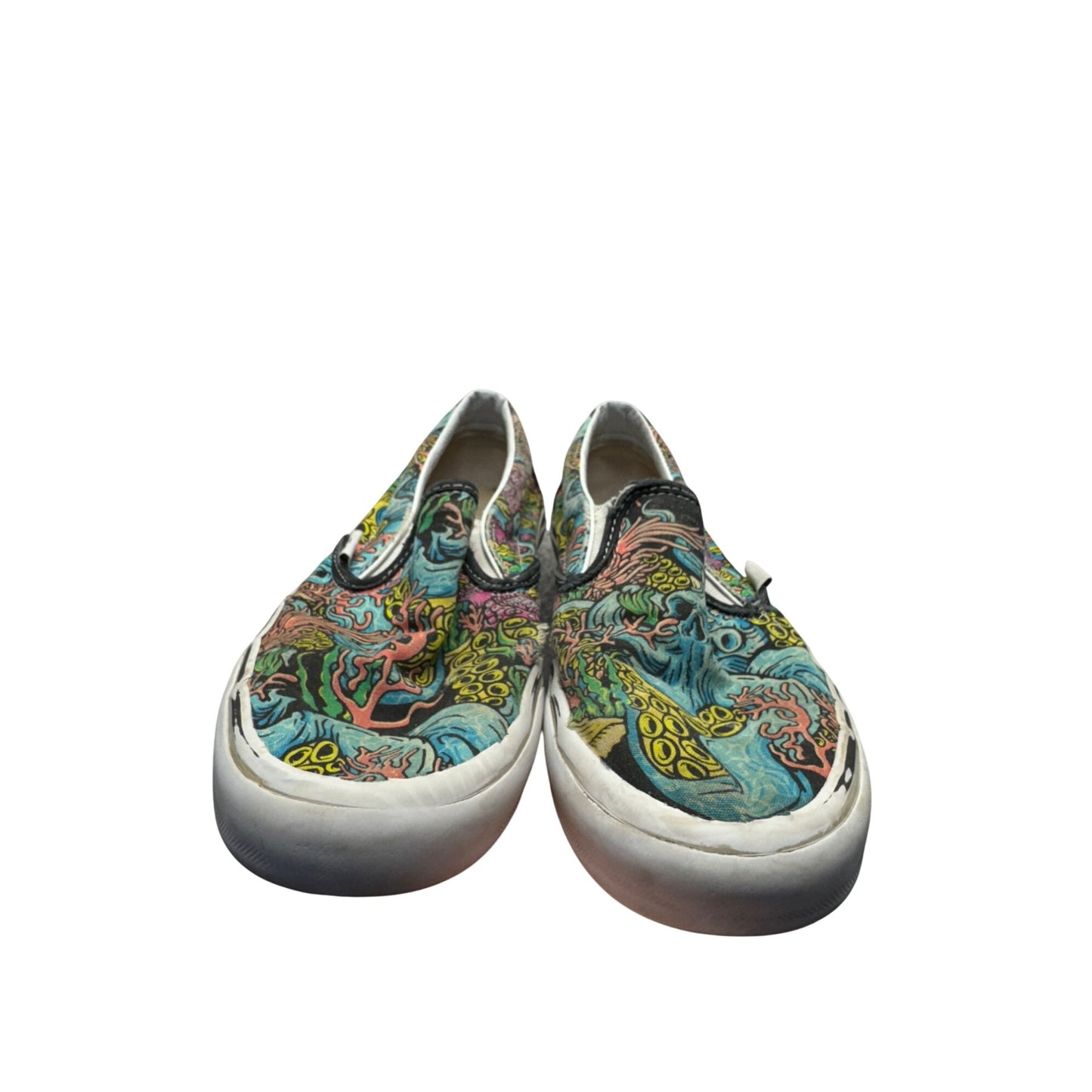 Vans Slip-On Shoes 3Multicolor Dragon Print Size8 #9457