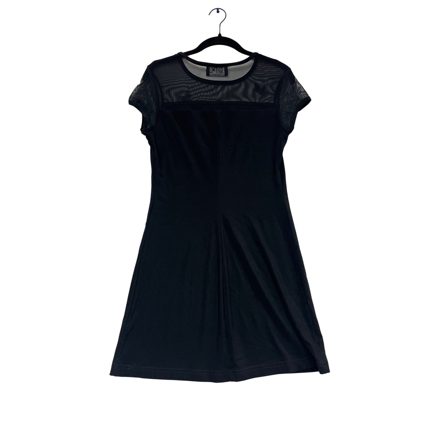 City Triangles Black Mesh Cap Sleeve Butterfly Embroidered A-Line Dress M #145C