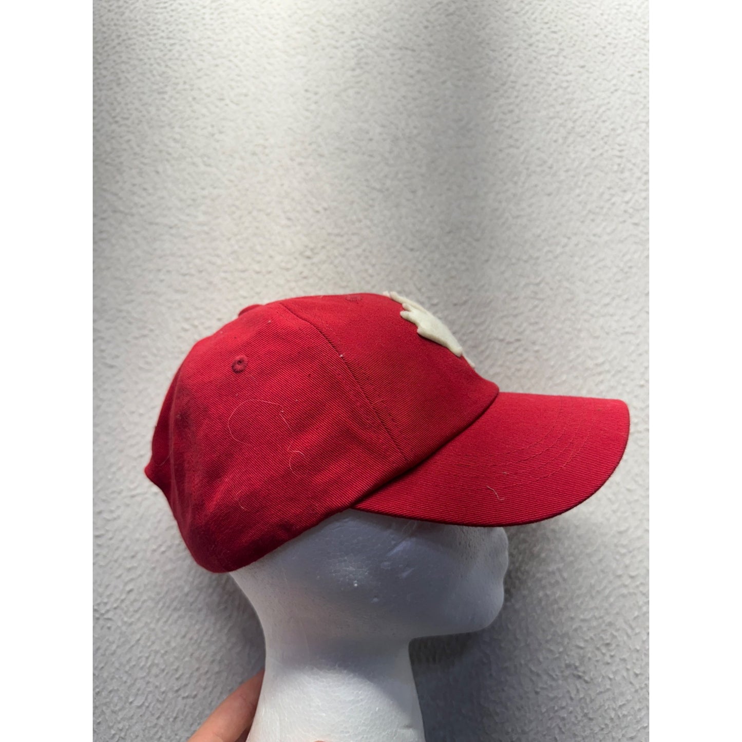 Roots Red Baseball Cap With Maple Leaf Patch & Adjustable Strap #9694