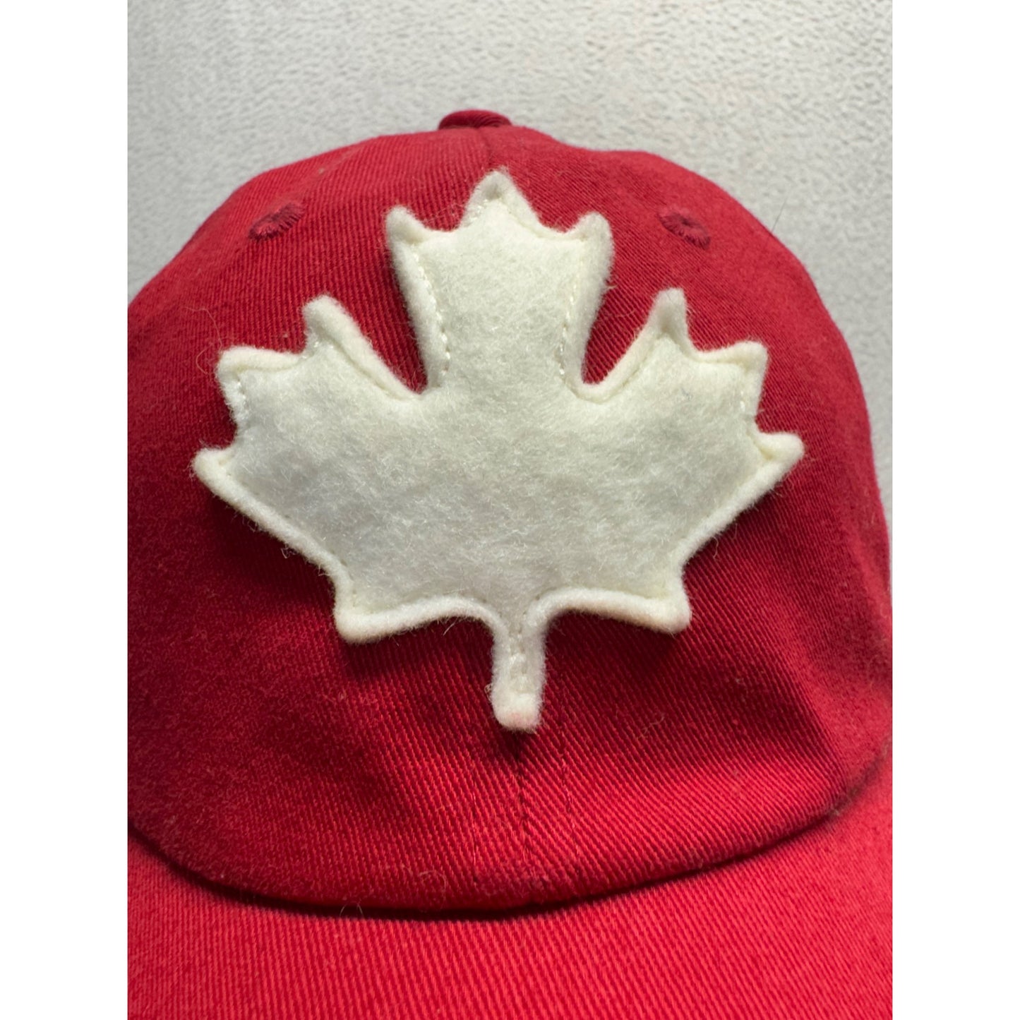 Roots Red Baseball Cap With Maple Leaf Patch & Adjustable Strap #9694