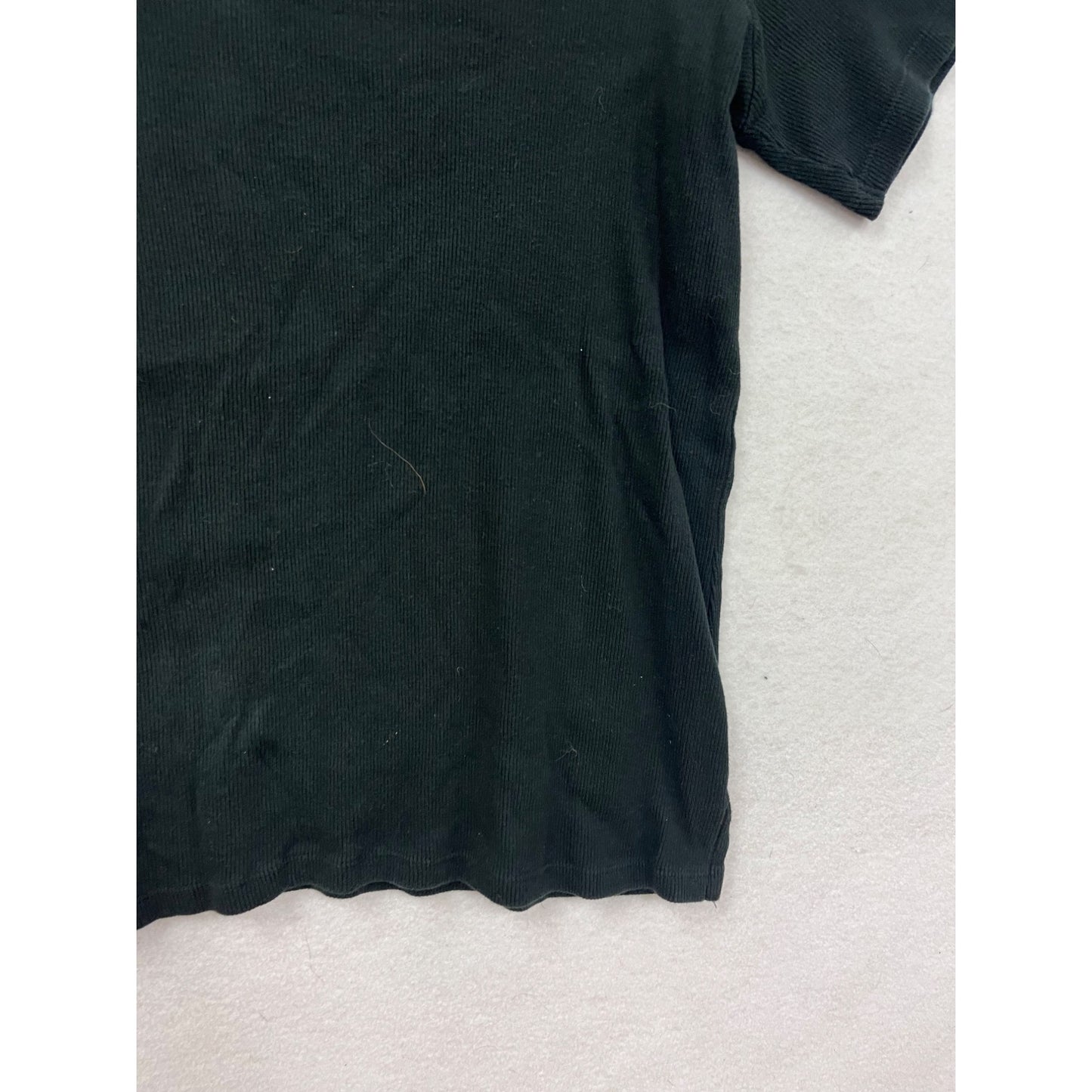 Vintage Tiara Black Embroidered Womens Top M Short Sleeve #8803