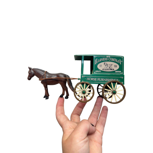 Breyer 2003 Harness Company Horse & Wagon Green Collectible Toy Model #123B