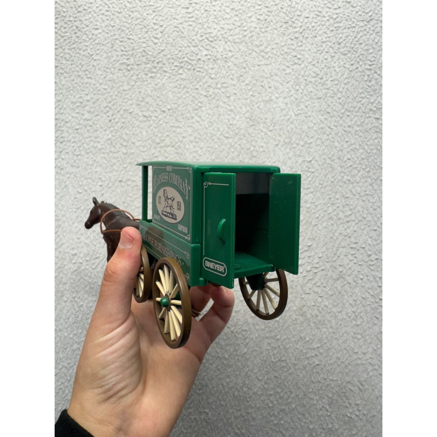 Breyer 2003 Harness Company Horse & Wagon Green Collectible Toy Model #123B