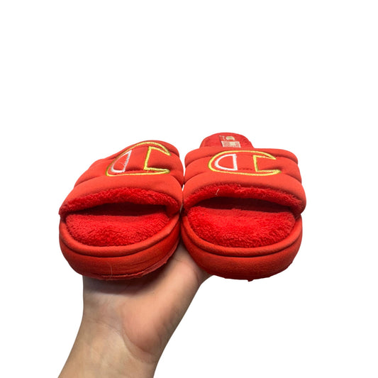 Champion Red Slide Slippers With Embroidered Logo Size 13 Comfortable #9824