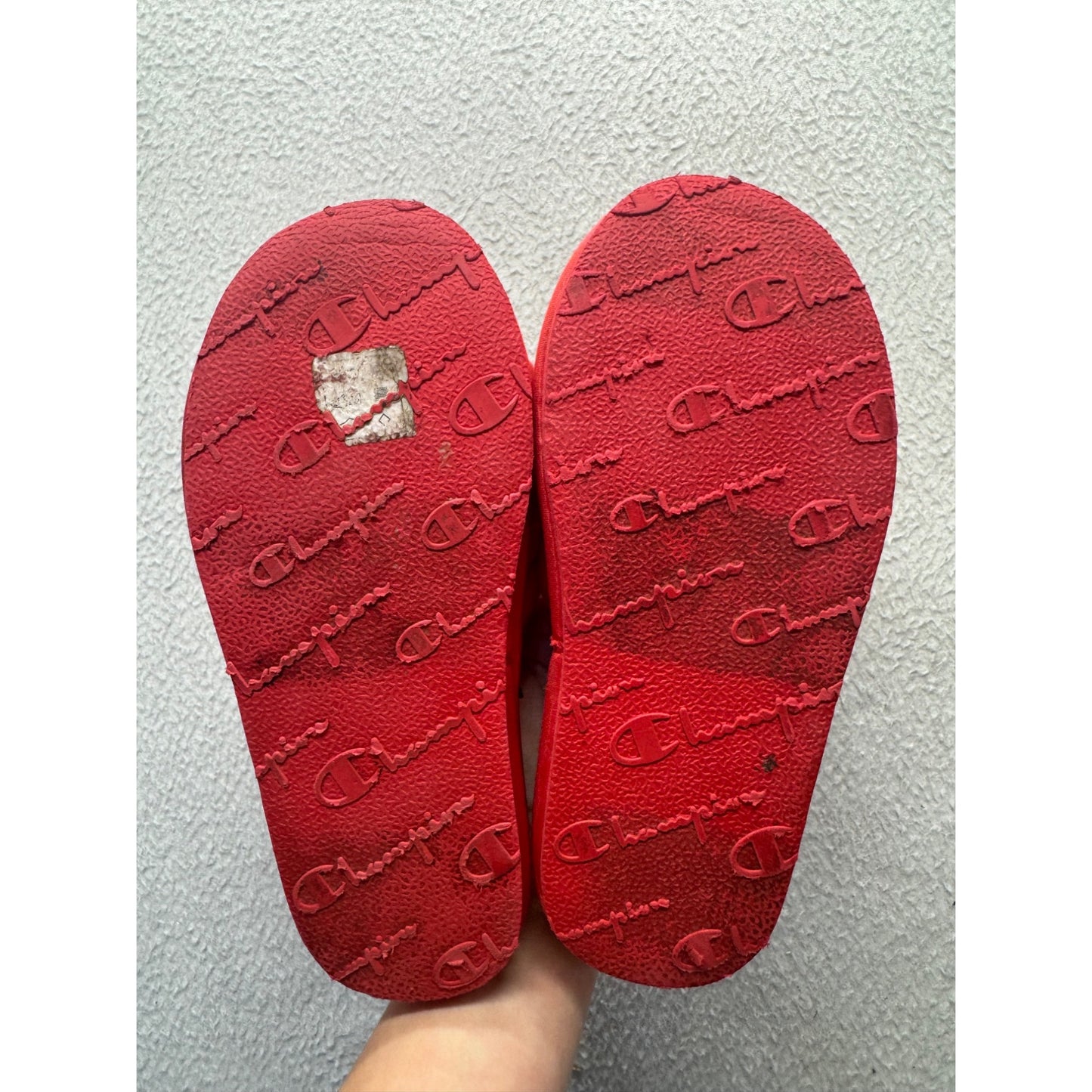 Champion Red Slide Slippers With Embroidered Logo Size 13 Comfortable #9824