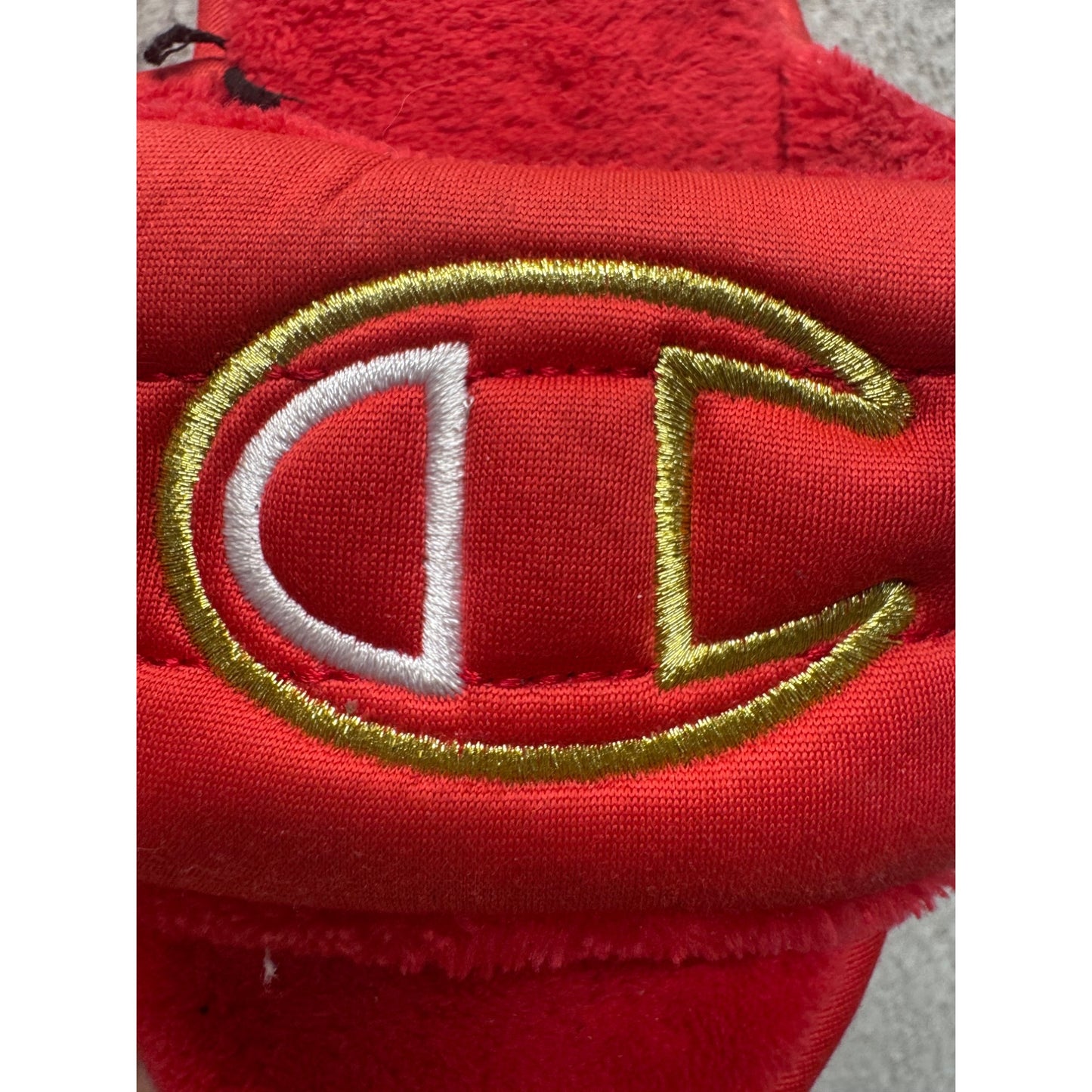 Champion Red Slide Slippers With Embroidered Logo Size 13 Comfortable #9824