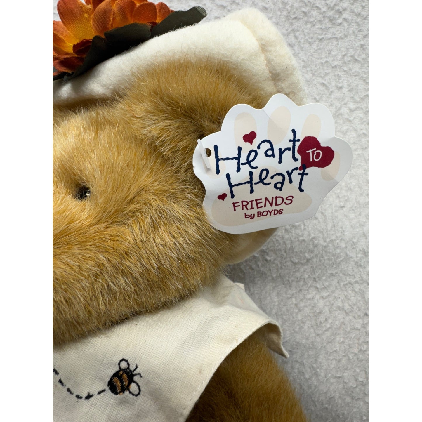 Heart To Heart Friends By Boyds Plush Bear In Plaid Dress & Hat W/ Flower #9865