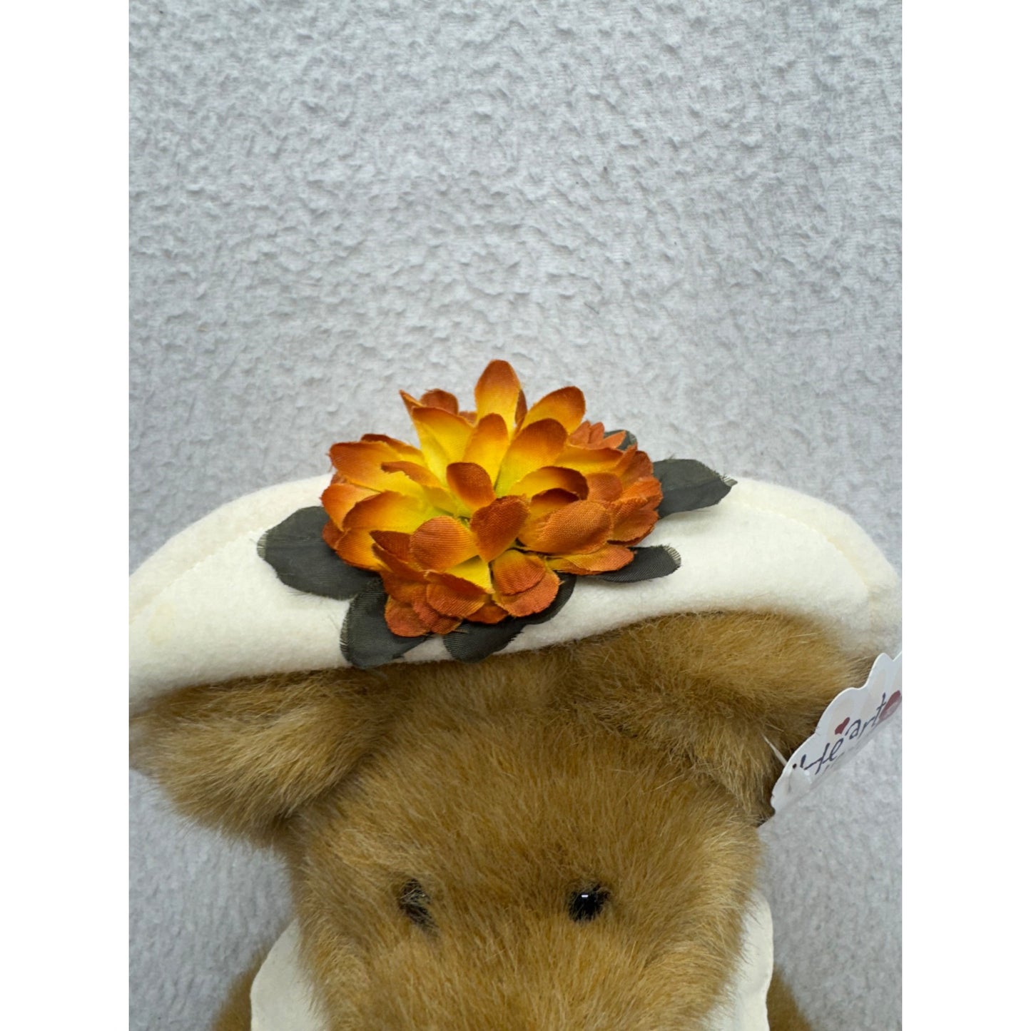 Heart To Heart Friends By Boyds Plush Bear In Plaid Dress & Hat W/ Flower #9865