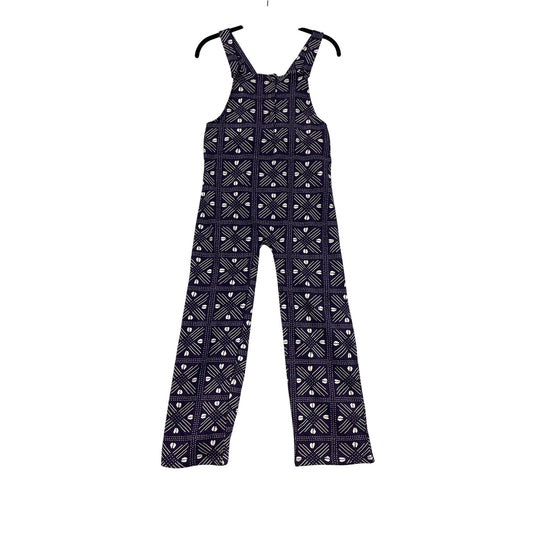 Purple & White Patterned Cotton Overalls Small By Ade + Ayo #8849