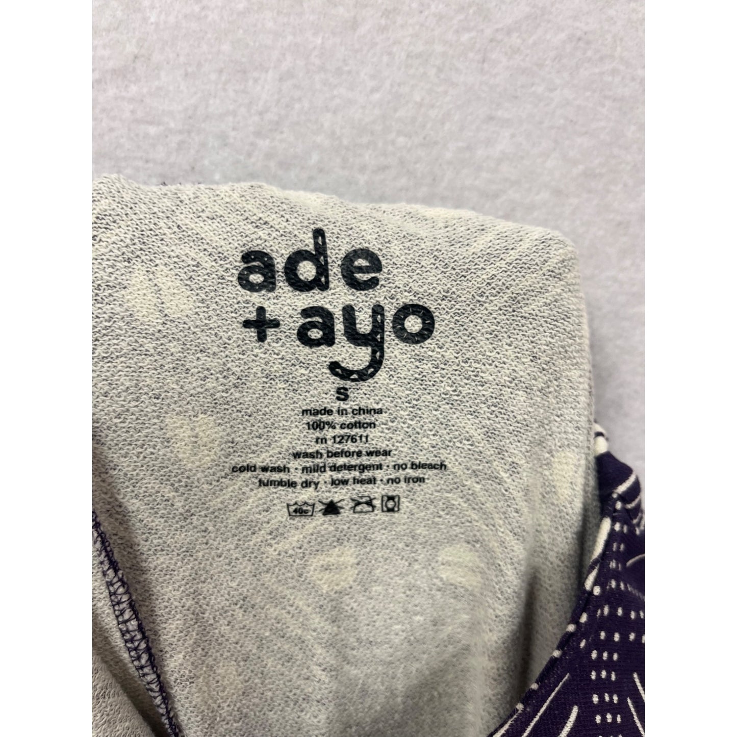 Purple & White Patterned Cotton Overalls Small By Ade + Ayo #8849
