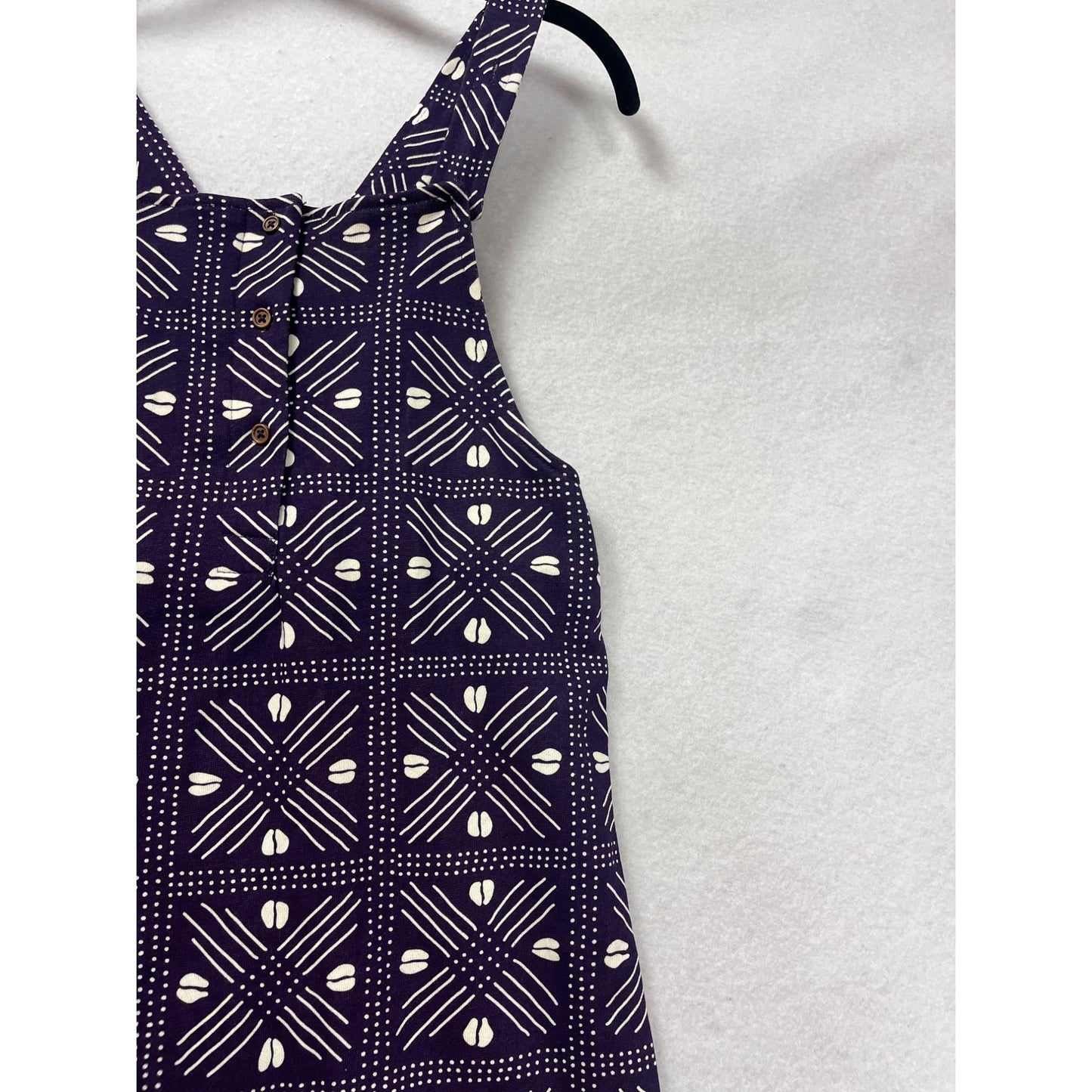 Purple & White Patterned Cotton Overalls Small By Ade + Ayo #8849