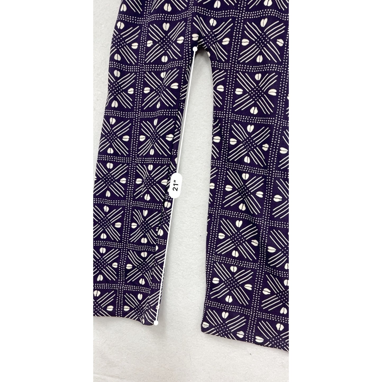 Purple & White Patterned Cotton Overalls Small By Ade + Ayo #8849