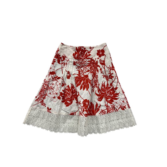 Ann Taylor Womens Floral Lace Trim Skirt Size 2 #6331