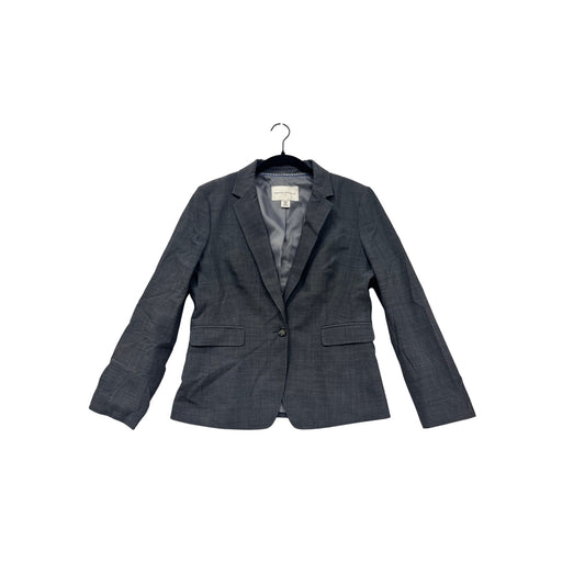 Banana Republic Womens 12P Stretch Wool & Spandex Gray Blazer Jacket With Single Button Closure #6684