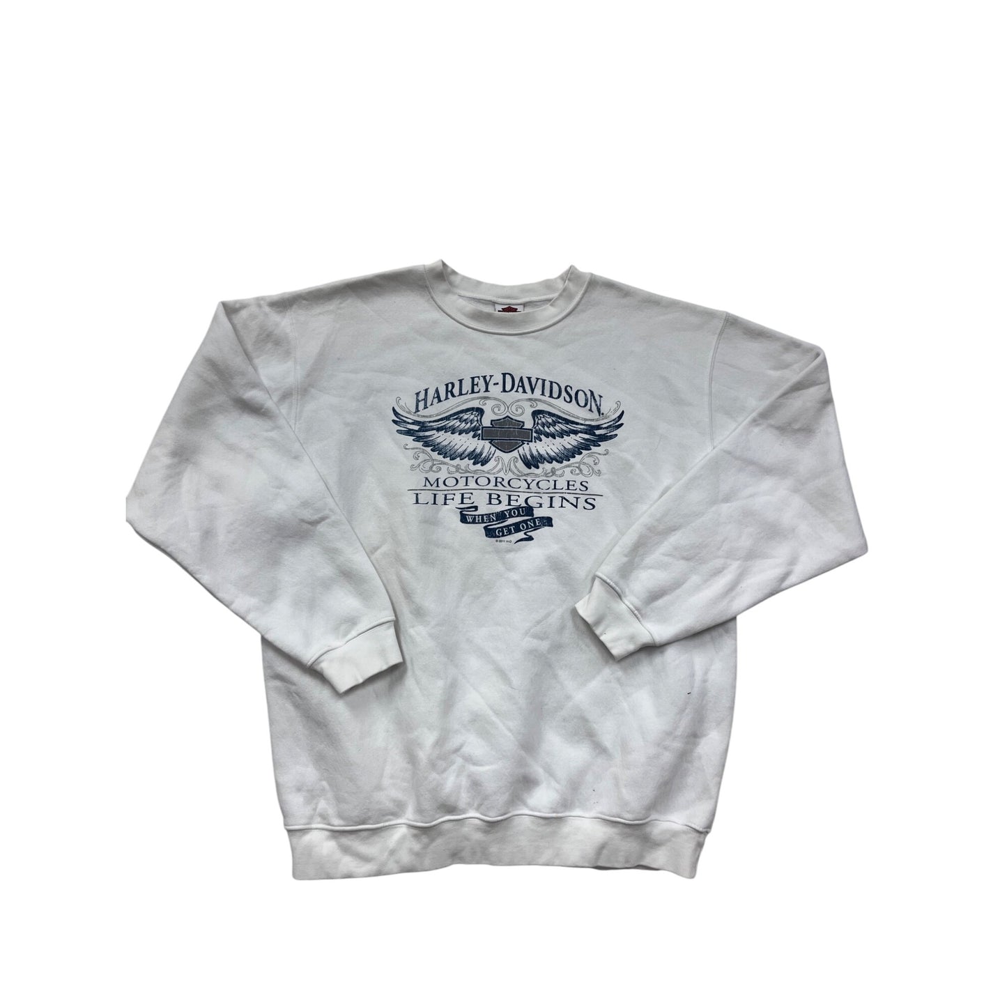 Harley-Davidson White Crewneck Sweatshirt XL #8730