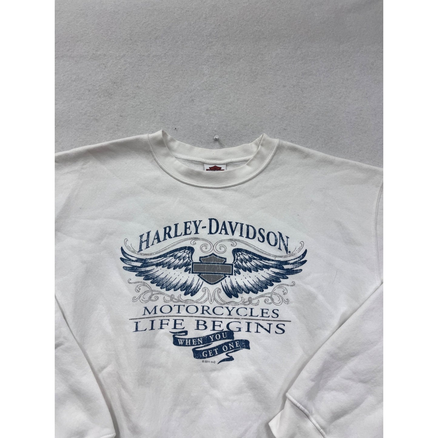 Harley-Davidson White Crewneck Sweatshirt XL #8730