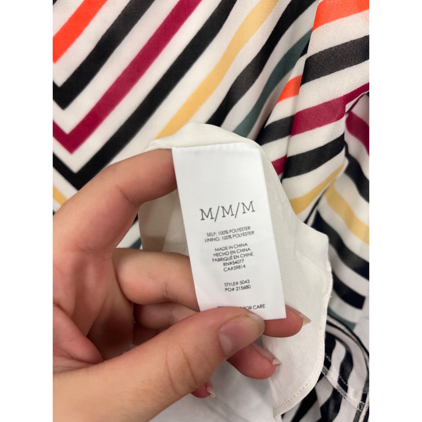 Cabi Multicolor Striped Sleeveless Top M #542A