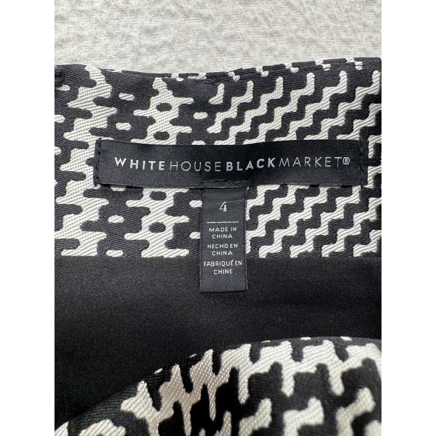 White House Black Market Houndstooth Pencil Skirt Size 4 #9305
