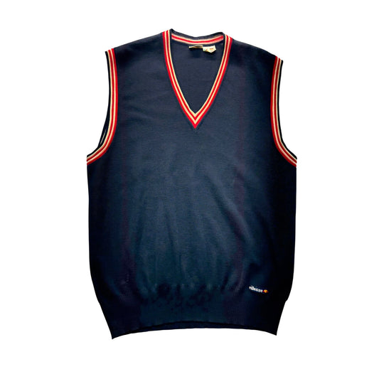 Vintage Ellesse Mens Wool V-Neck Sweater Vest #7444
