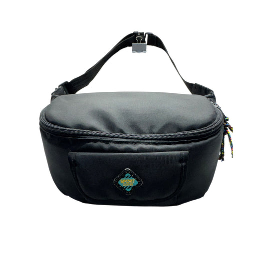 Black Sport Zone Adjustable Waist Bag With Multiple Pockets & Clip Closure #9392