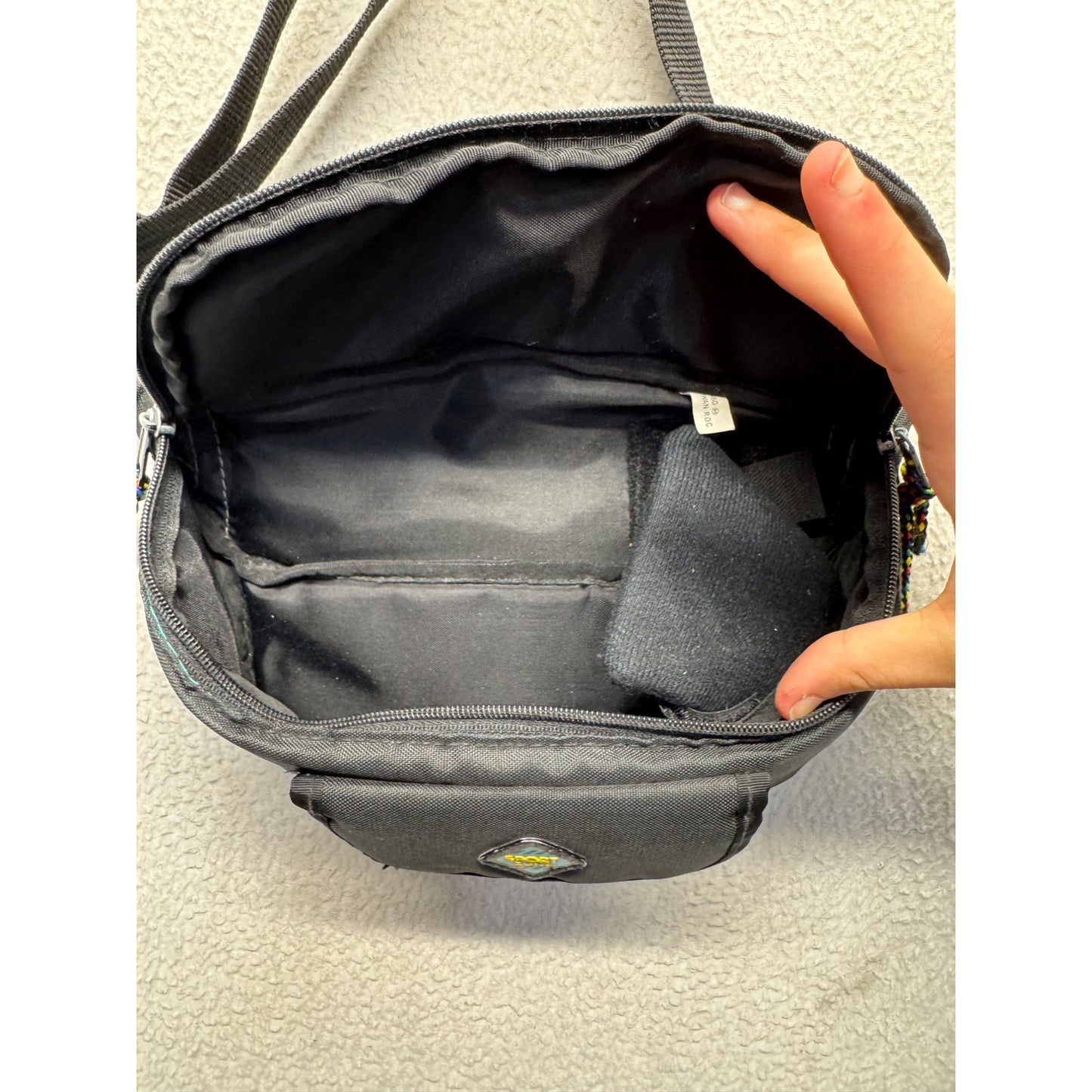 Black Sport Zone Adjustable Waist Bag With Multiple Pockets & Clip Closure #9392
