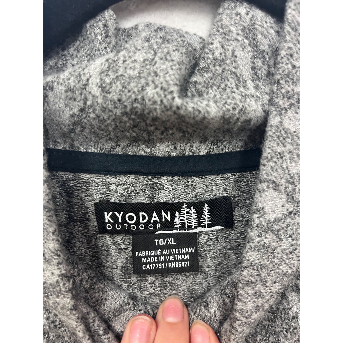 Kyodan Outdoor XL Gray Patterned Mock Neck Pullover #8727