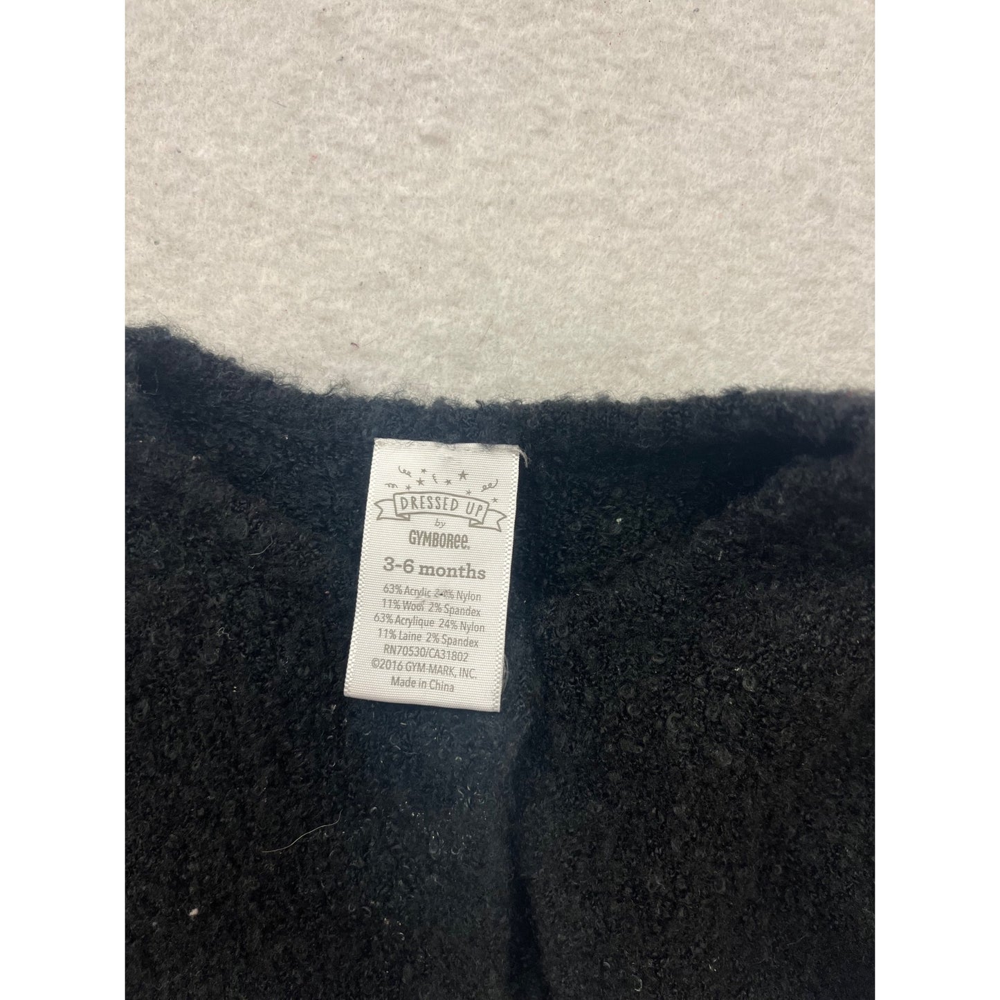 Gymboree Black Baby Cardigan Sweater 3-6M #139C