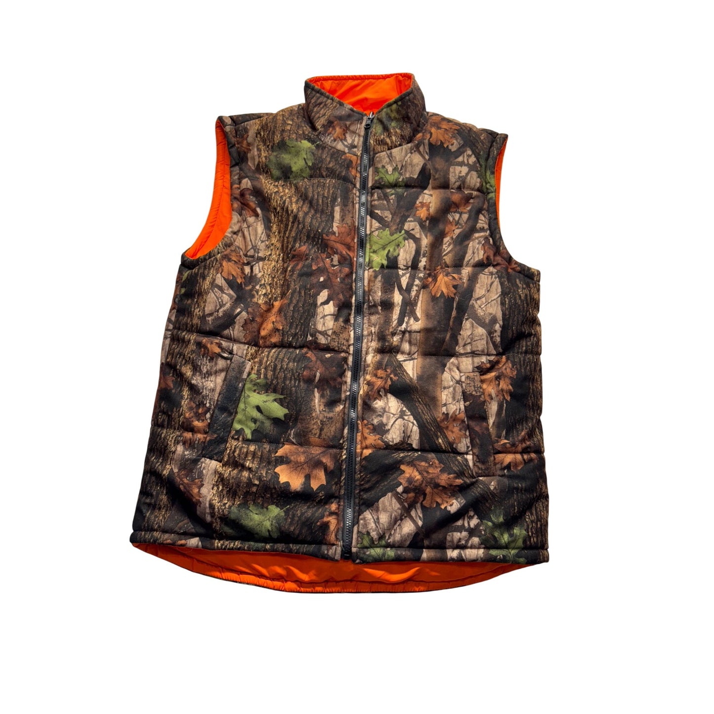 Camo Reversible Hunting Vest Puffer Style Size L Zip 9496