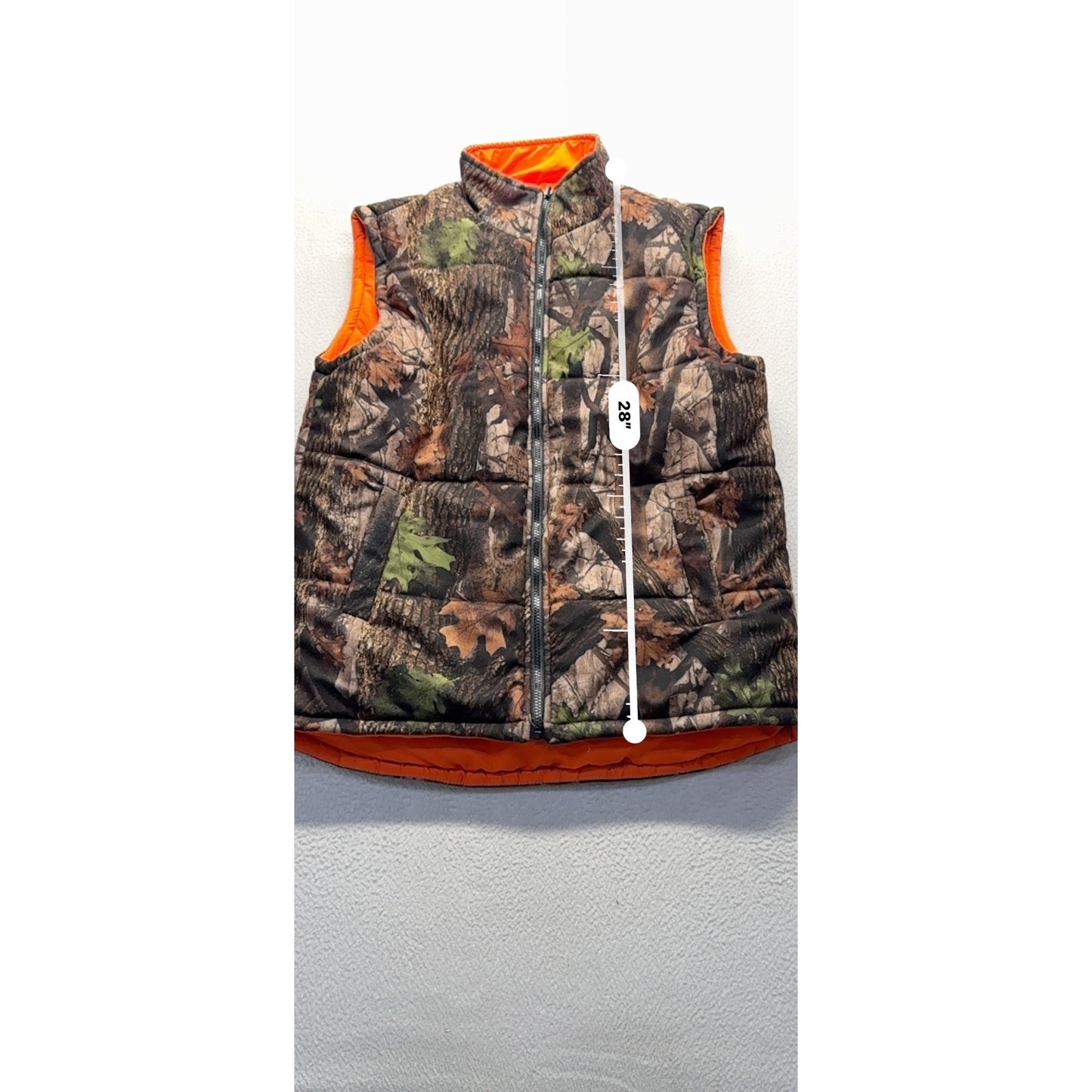 Camo Reversible Hunting Vest Puffer Style Size L Zip 9496