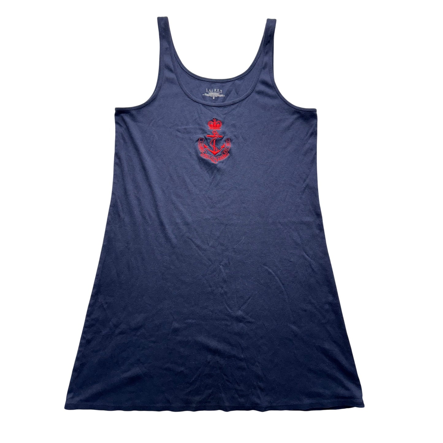 Ralph Lauren Navy Nautical Embroidered Tank Top Sleeveless Shirt #9552