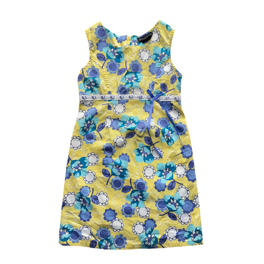 Vintage Great Escape Girls Floral Sleeveless Dress With Bow Accent Size 5 #273B