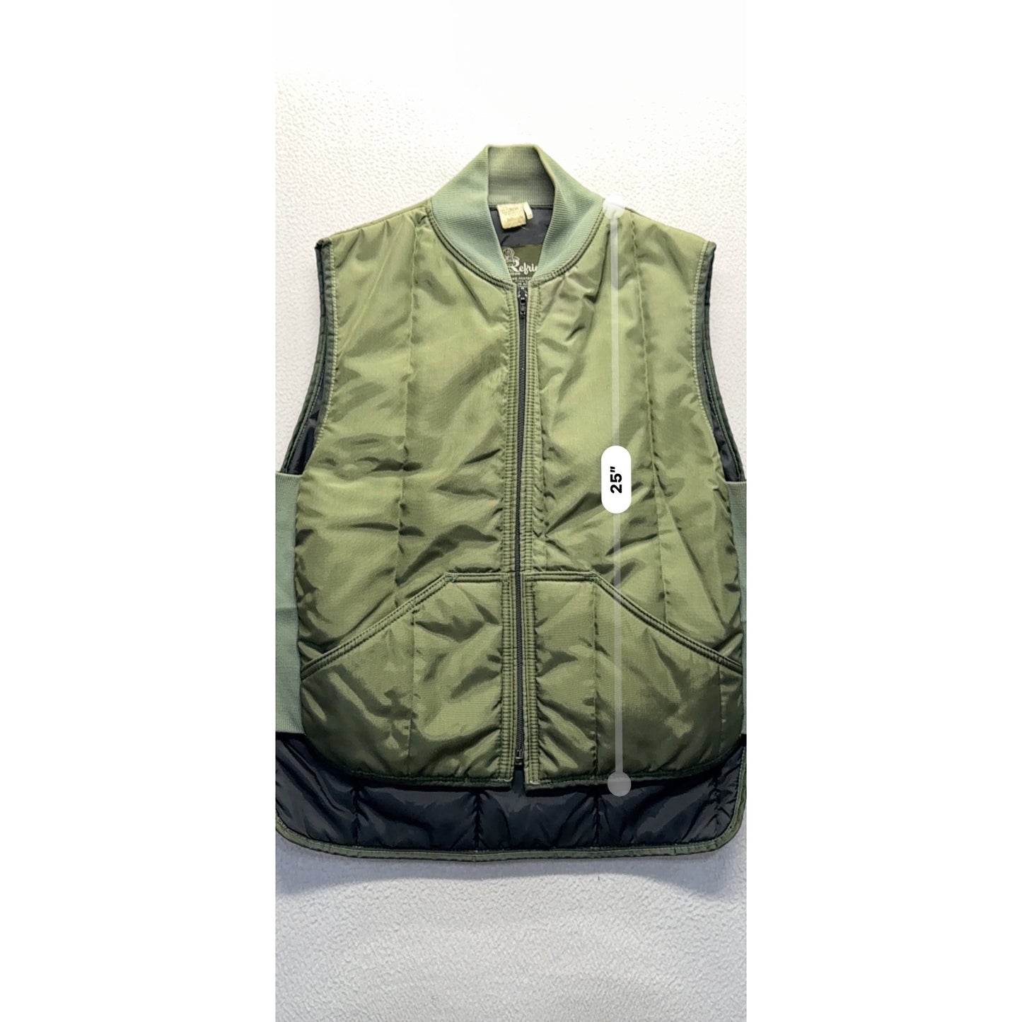RefrigiWear Olive Green Insulated Vest Size M 9498