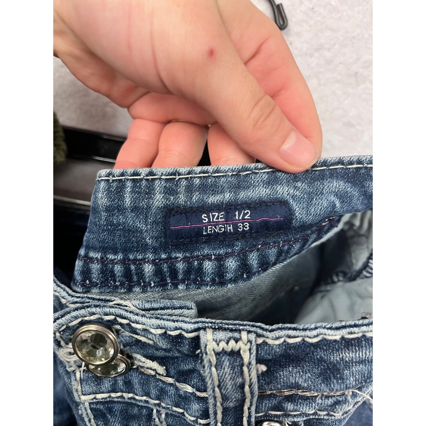 Vigoss Womens Blue Bootcut Denim Jeans Size 1/2 #8259