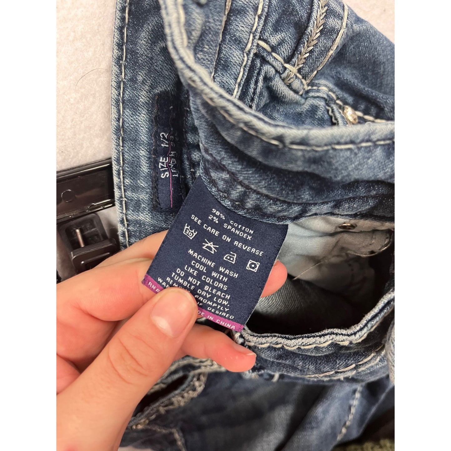 Vigoss Womens Blue Bootcut Denim Jeans Size 1/2 #8259